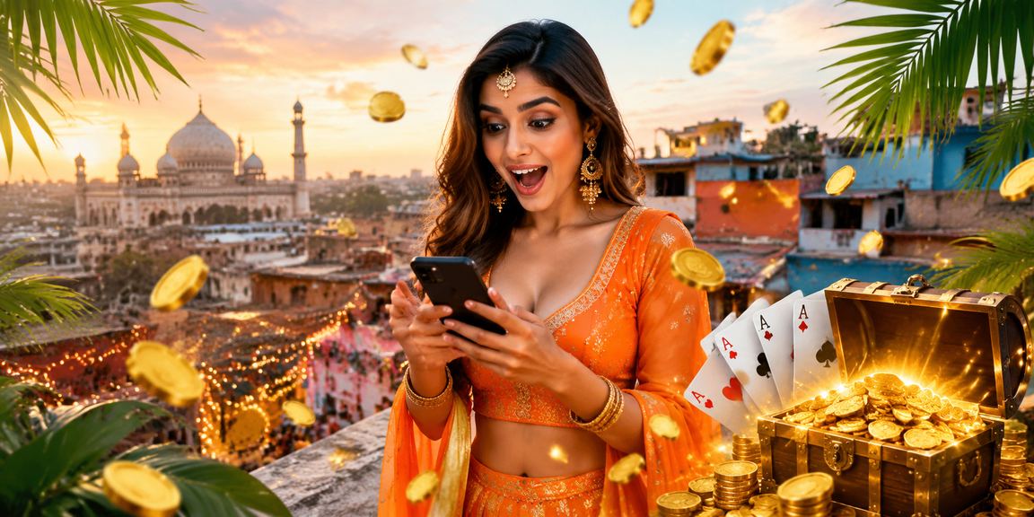 Bright casino beach night with players enjoying Teen Patti game